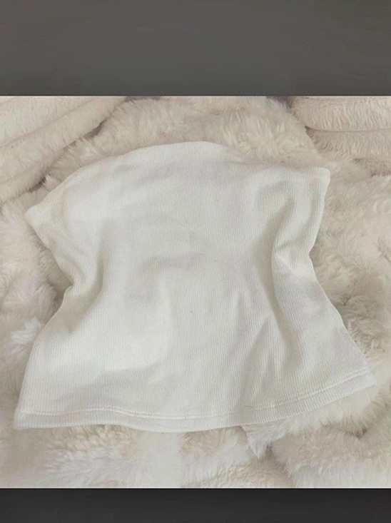 Pink Rose Tops - Pink Rose Ribbed Tank Top in White Like New